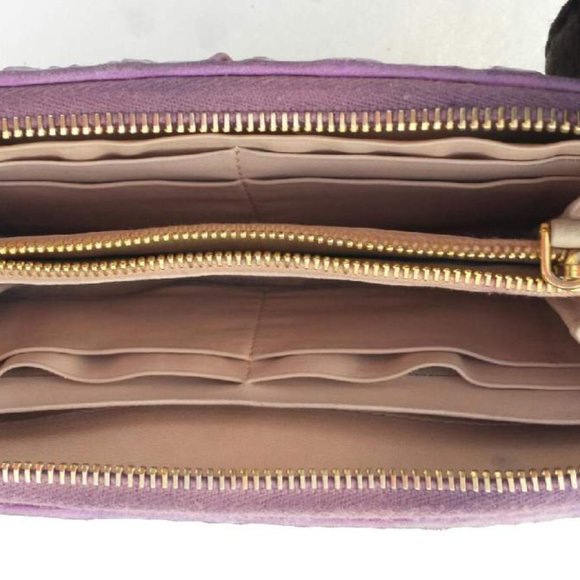Prada metelasse beige pink purple gray ivory Wallet leather mini Purse clutch